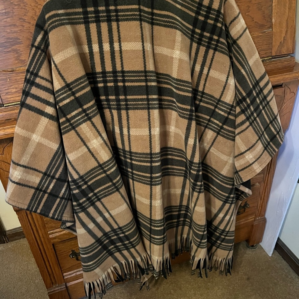 Martha Stewart Tan and Black Plaid Cape
